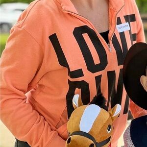 PINK Victoria's Secret Bold Orange/Coral Cowl Neck Sweater